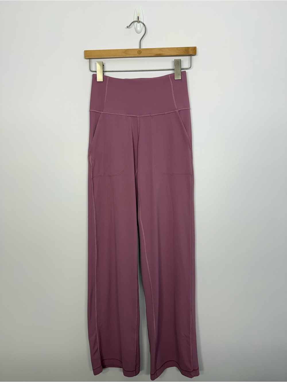 27: Lululemon Align High-Rise Wide-Leg Pant 31" Velvet Dust Size 4 Pink